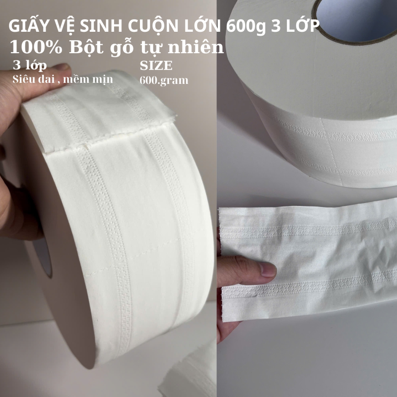 Giấy Vệ Sinh Công Nghiệp Cuộn Lớn POSY 680g 3 Lớp - 2025